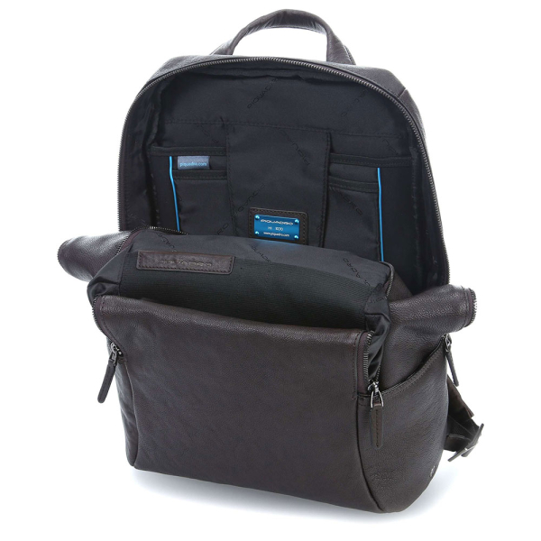 piquadro black square laptop backpack dark brown ca3214b3 tm 33