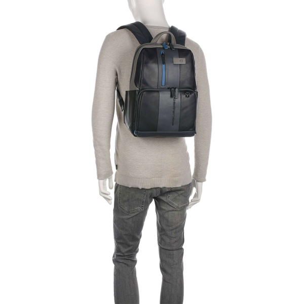 piquadro urban laptop backpack black grey ca3214ub00bm ngr 33